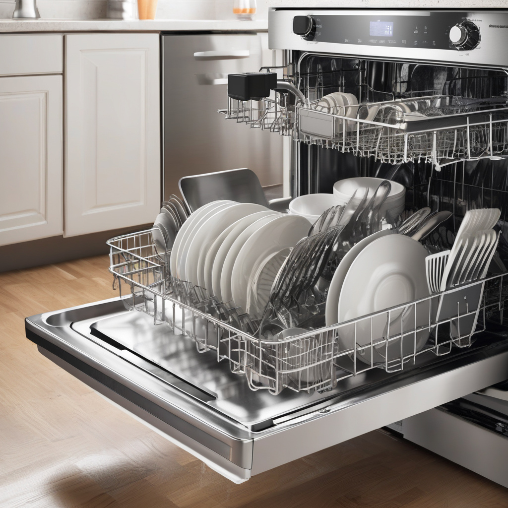 Відкритий корпус посудомийної машини з тріском