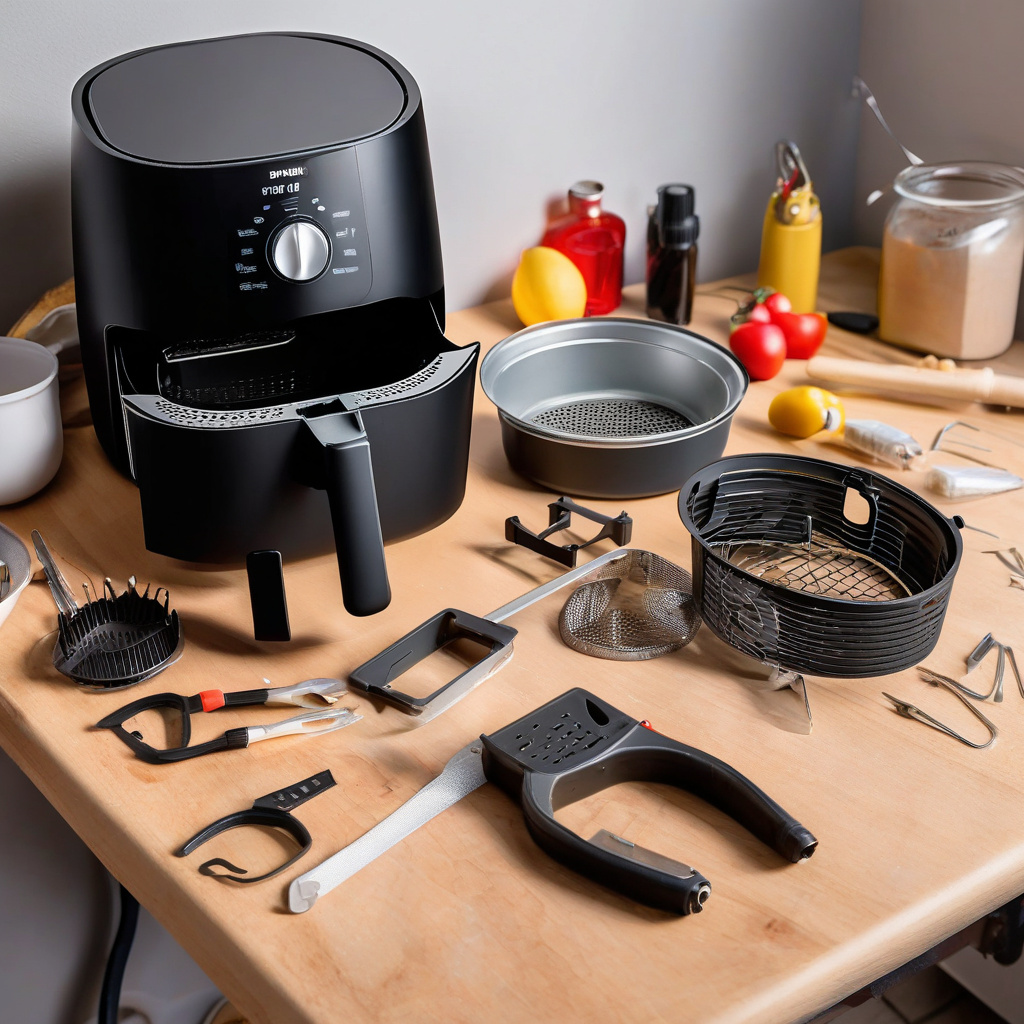 Майстер ремонтує аерогриль у сучасній кухні в Чернівцях