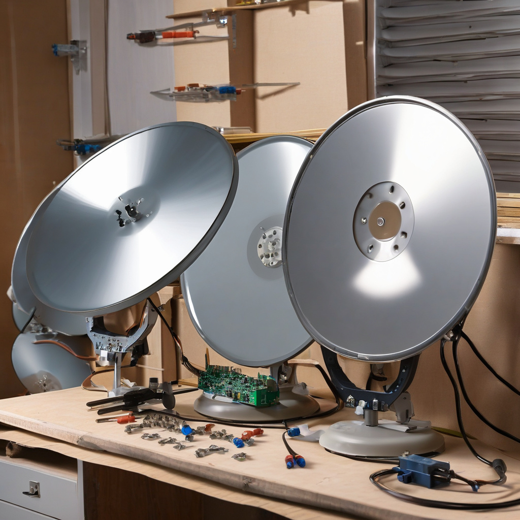 Майстер у Чернівцях ремонтує супутникову тарілку на даху