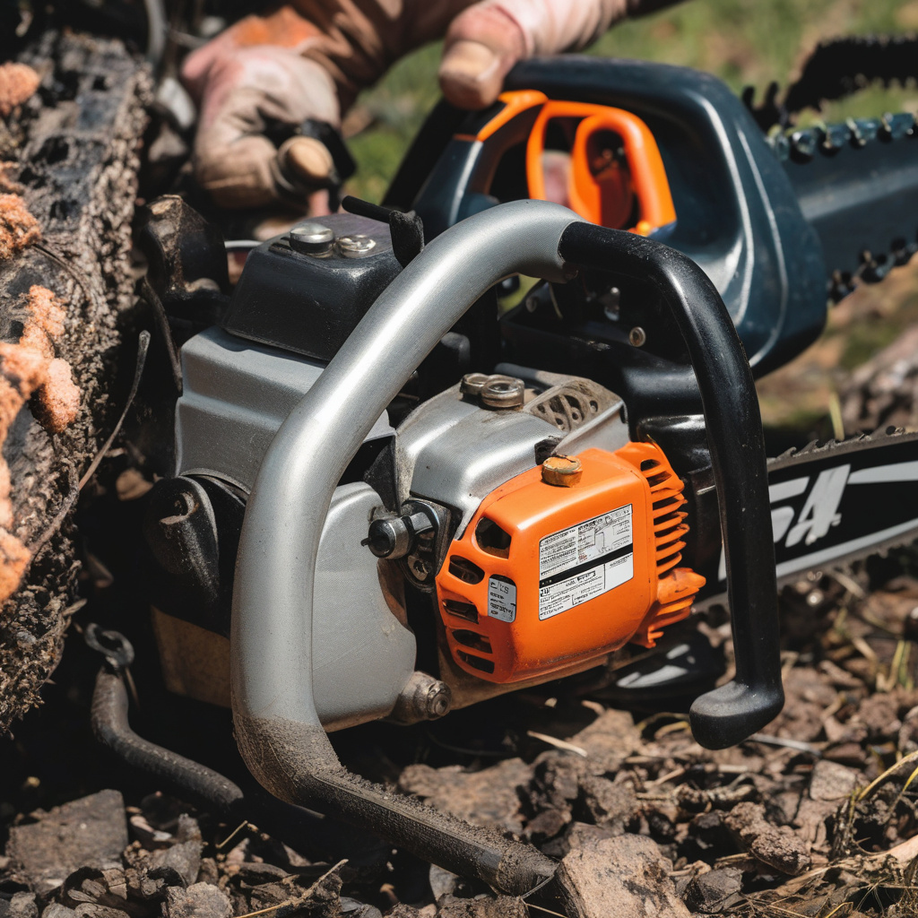 Майстер розбирає бензопилу для діагностики в Чернівцях