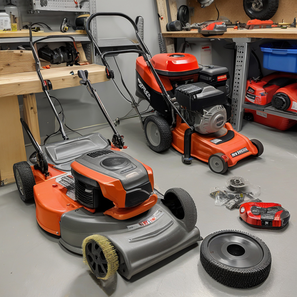 Роторна газонокосарка в роботі на чернівецькому подвір’ї