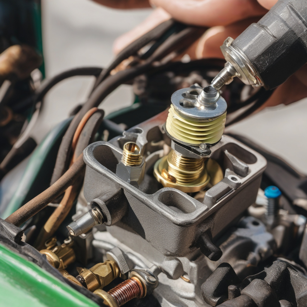 Майстер гострить ніж косарки на спеціальному верстаті