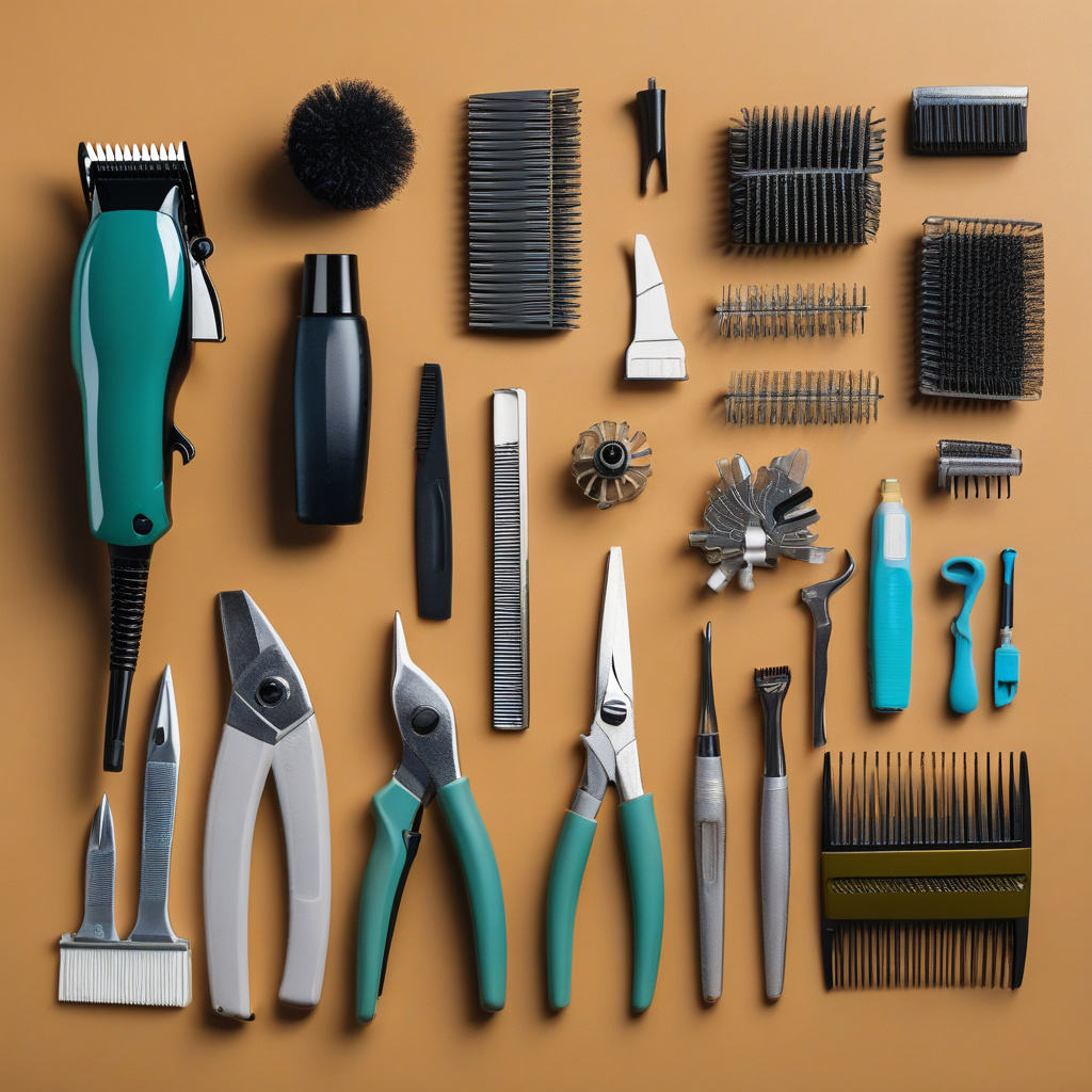 Майстер чистить ножі машинки для стрижки крупним планом