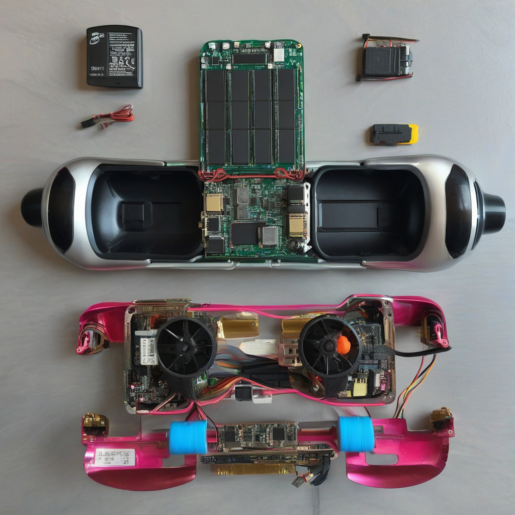 Гіроскутер на фоні старовинної архітектури у Львові, електронна плата балансування