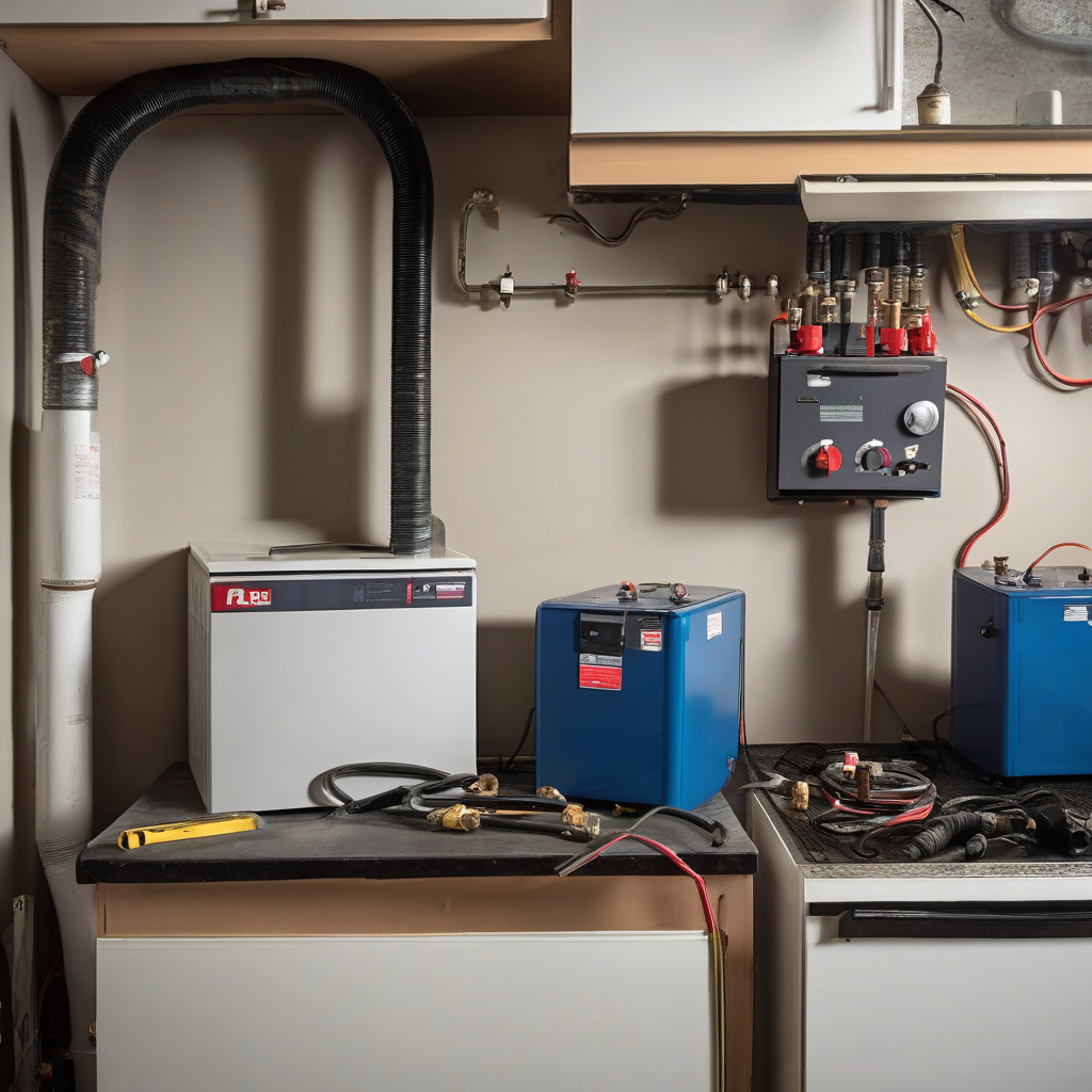 технік обслуговує газовий і електричний котли у львівській квартирі