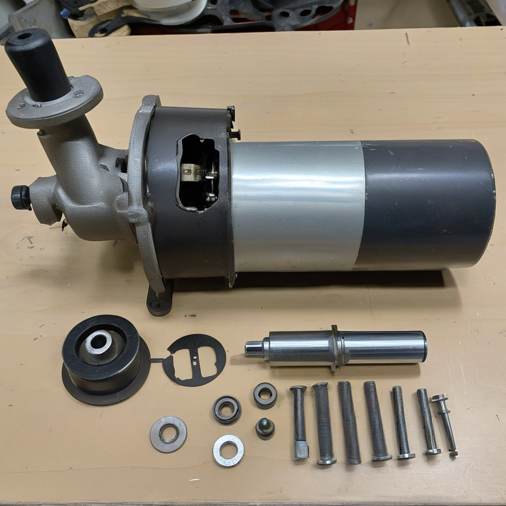 Ремонт шліфувальної машини у львівській майстерні, мотор та корпус крупним планом