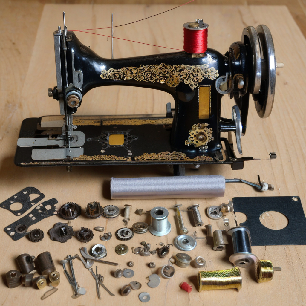 Регулювання механізмів швейної машини у Львові. Фахівець працює із старою технікою.