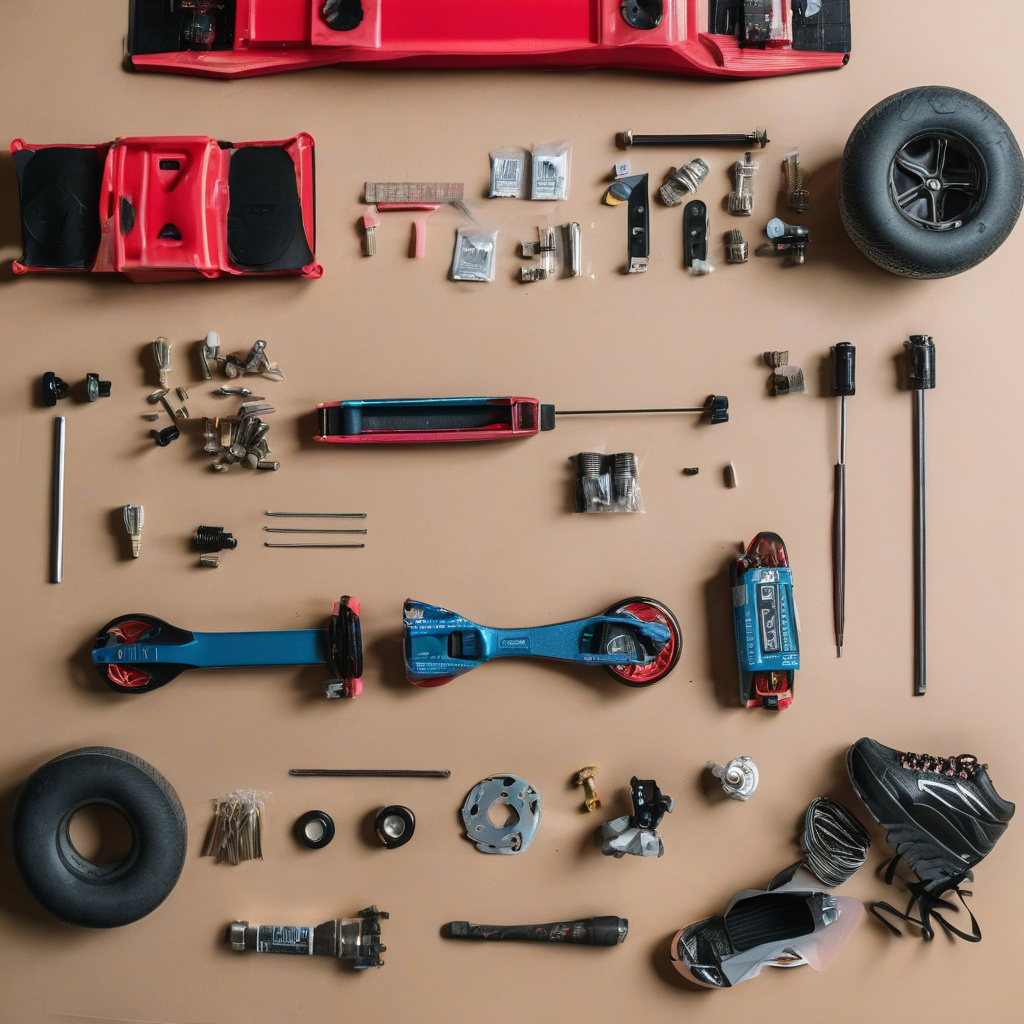 Майстер замінює деталі гіроскутера під час ремонту Спеціаліст ремонтує гіроскутер у майстерні