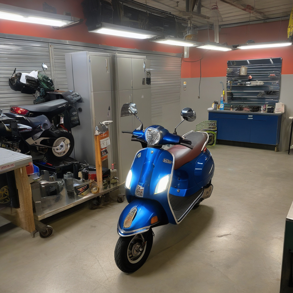 Майстер налаштовує варіатор скутера у Львові