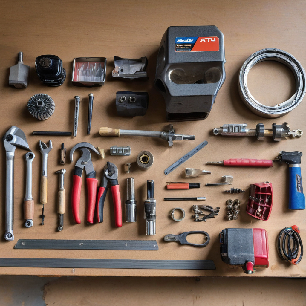 Майстер перевіряє масло у квадроциклі Майстер перевіряє масло у квадроциклі