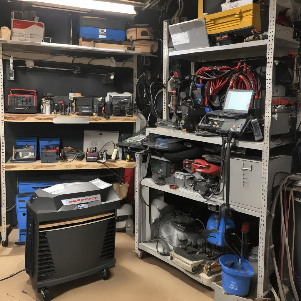 Квадроцикл на ремонтному майданчику біля сервісу Квадроцикл на ремонтному майданчику біля сервісу