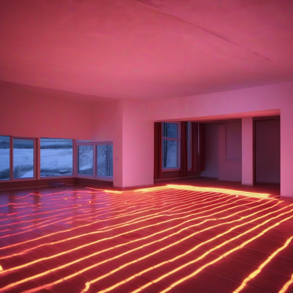 Візуалізація теплового поля підлоги — результат професійного тепловізорного сканування