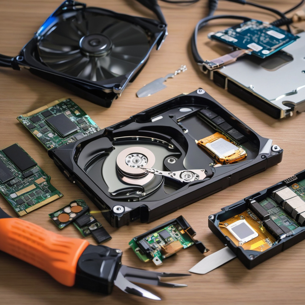 Спеціаліст з ремонту жорстких дисків виконує діагностику на ноутбуці Майстер за роботою на ремонтівному сервісі