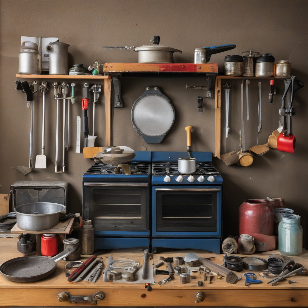 перевірка термопари газової плити під час ремонту