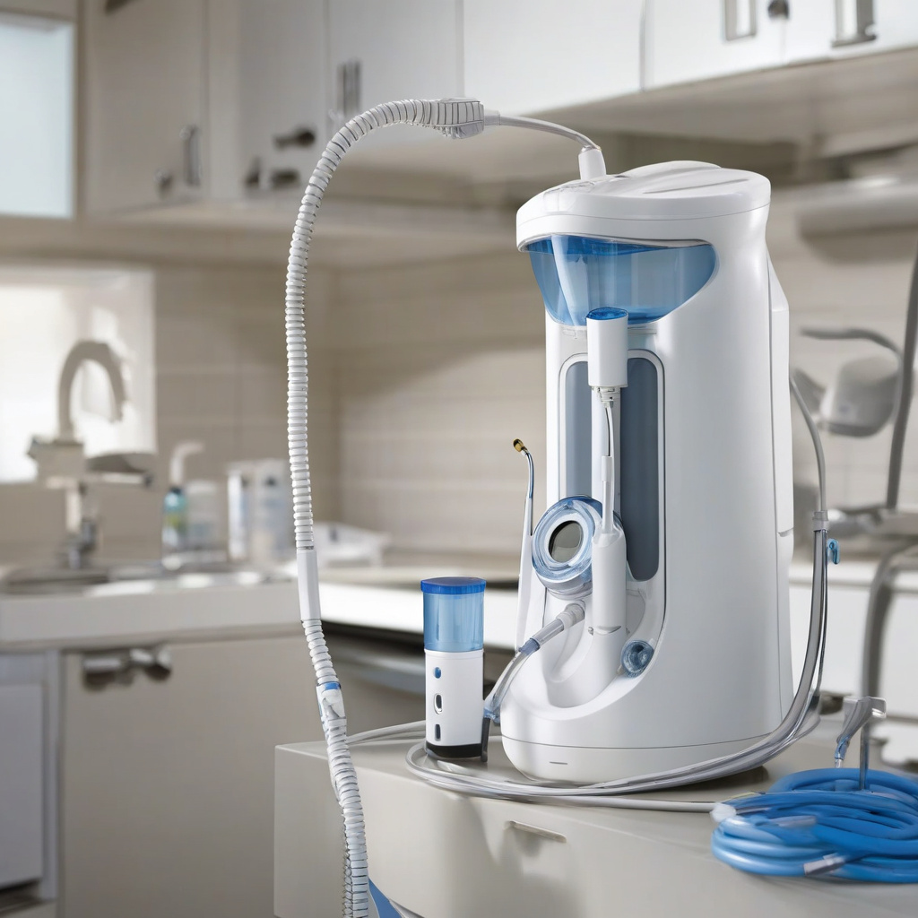 іригатор з протіканням води під час роботи