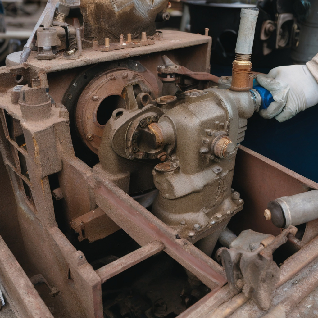 насос мийки високого тиску під час сервісного огляду