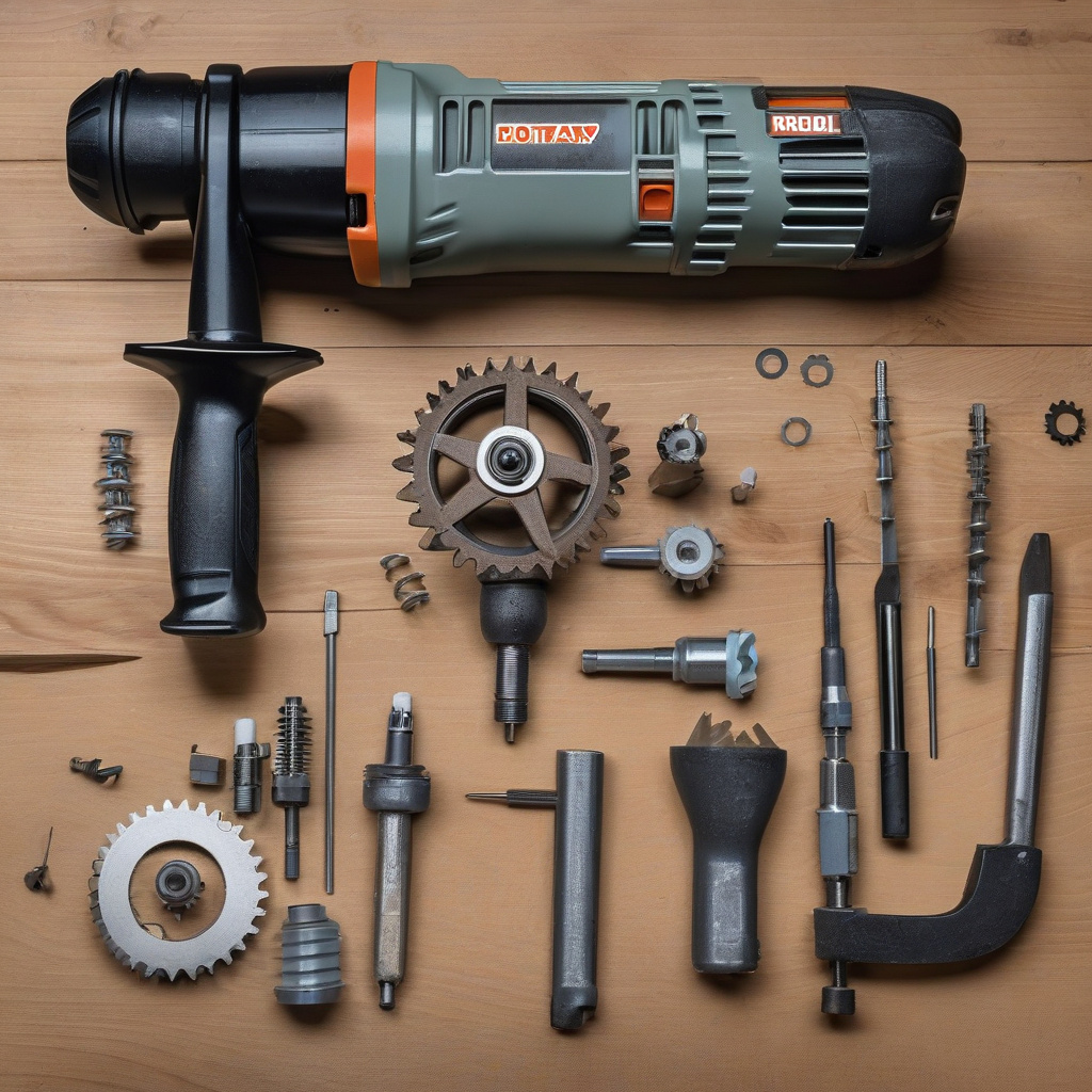 перфоратор під час роботи з ознаками зносу редуктора