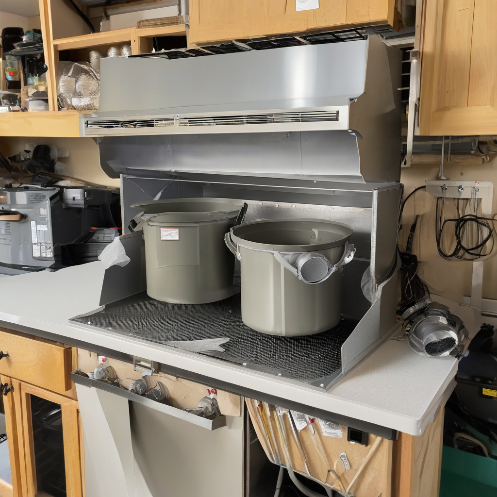 кухонна витяжка над плитою під час роботи