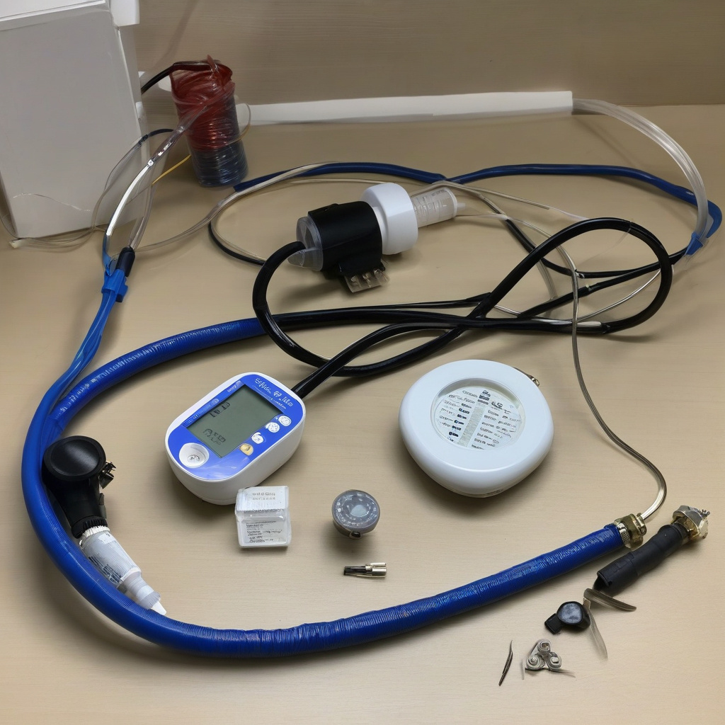 домашній тонометр на столі, підготовка до перевірки датчика тиску