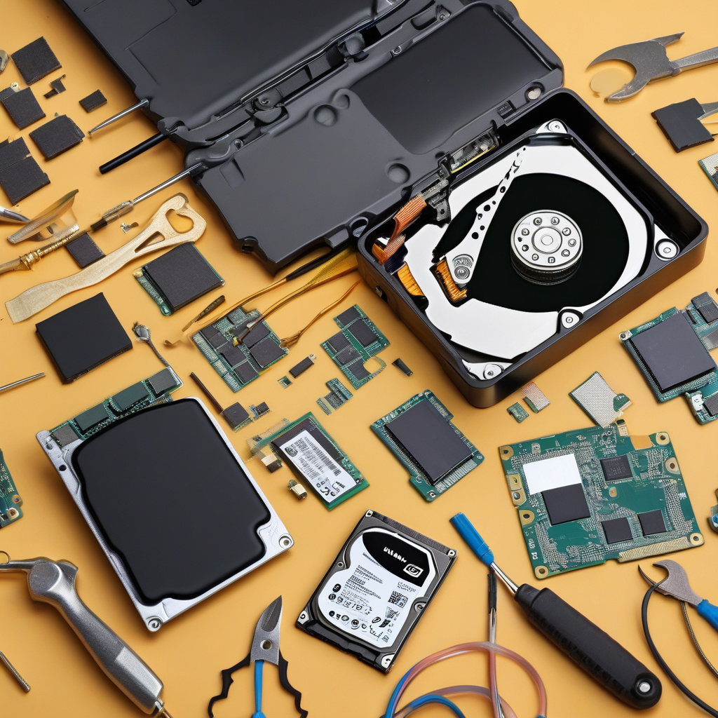 пошкоджений жорсткий диск із відкритим корпусом