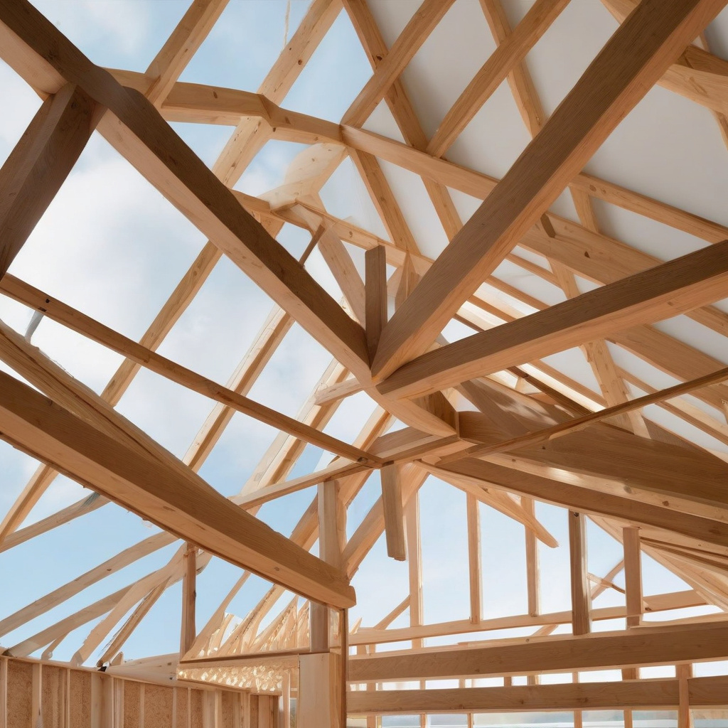 Precision in rafter installation is essential Professional installer adjusting rafters on site