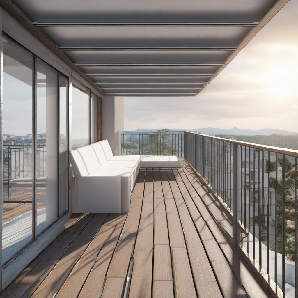 Contractor evaluating balcony structure