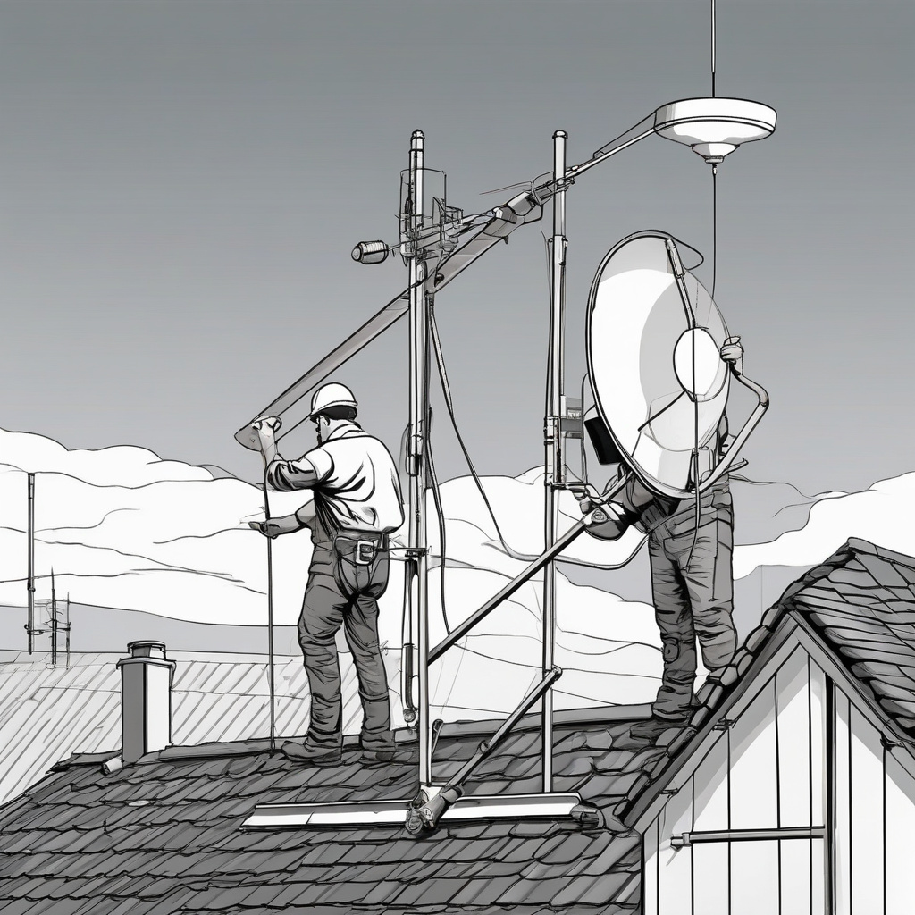 A functional rooftop antenna setup A functional rooftop antenna setup