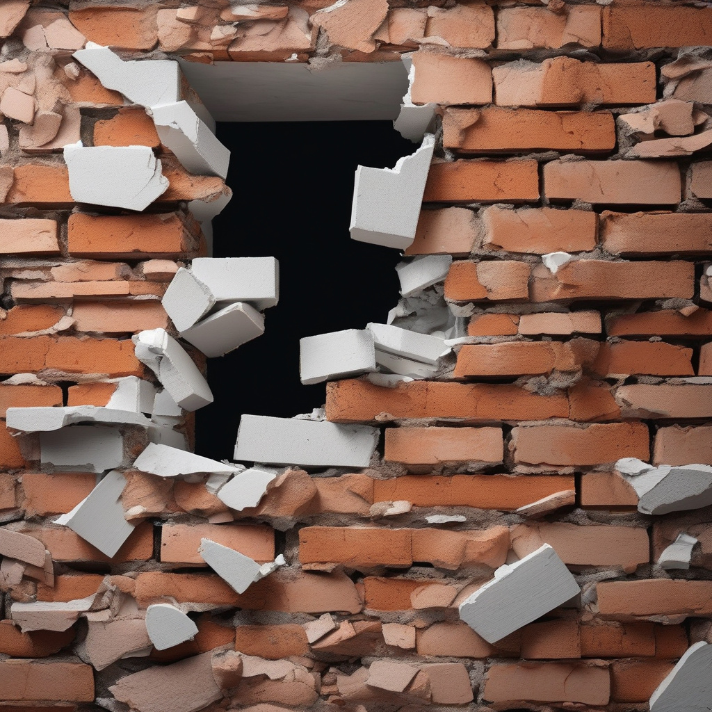 Torn brick accent wall for living spaces Torn brick accent wall