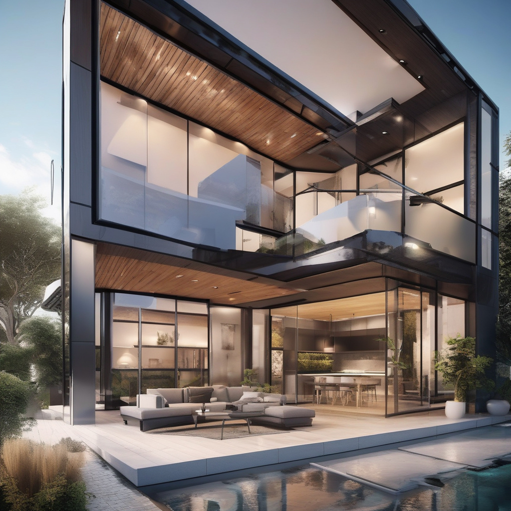 Transforming Spaces: Comfort Redefined in High-tech Homes smart home living room with adaptive lighting