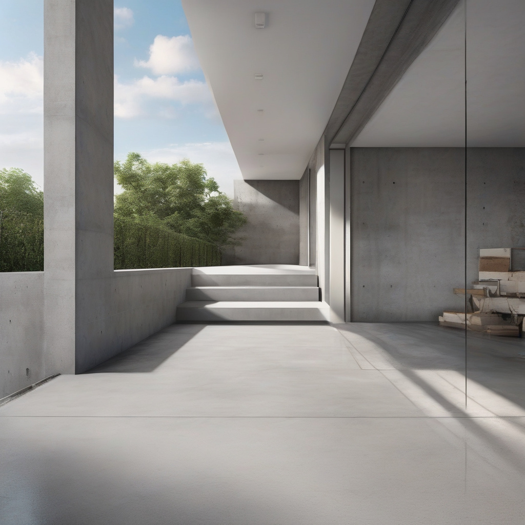 Finished painted concrete patio