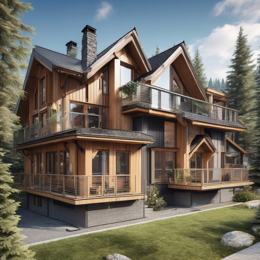 Interior of a modern chalet home