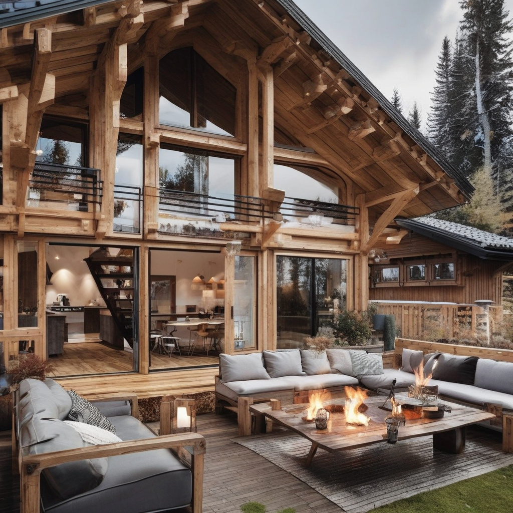 Detailed interiors of a chalet-style home