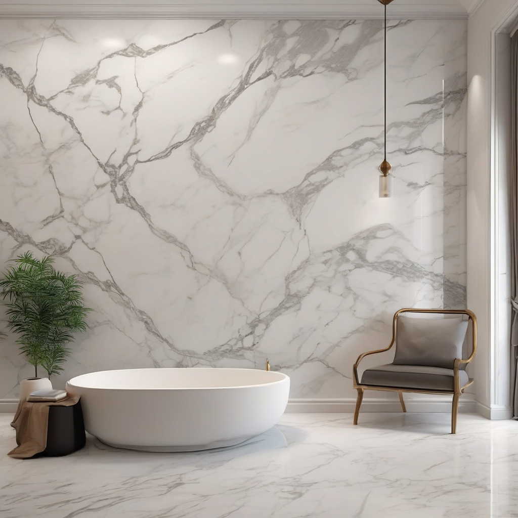 Luxurious marble plaster in living room Luxurious marble plaster in contemporary living room