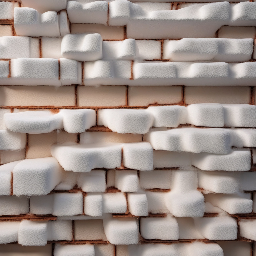 Foam insulation being applied to an exterior wall