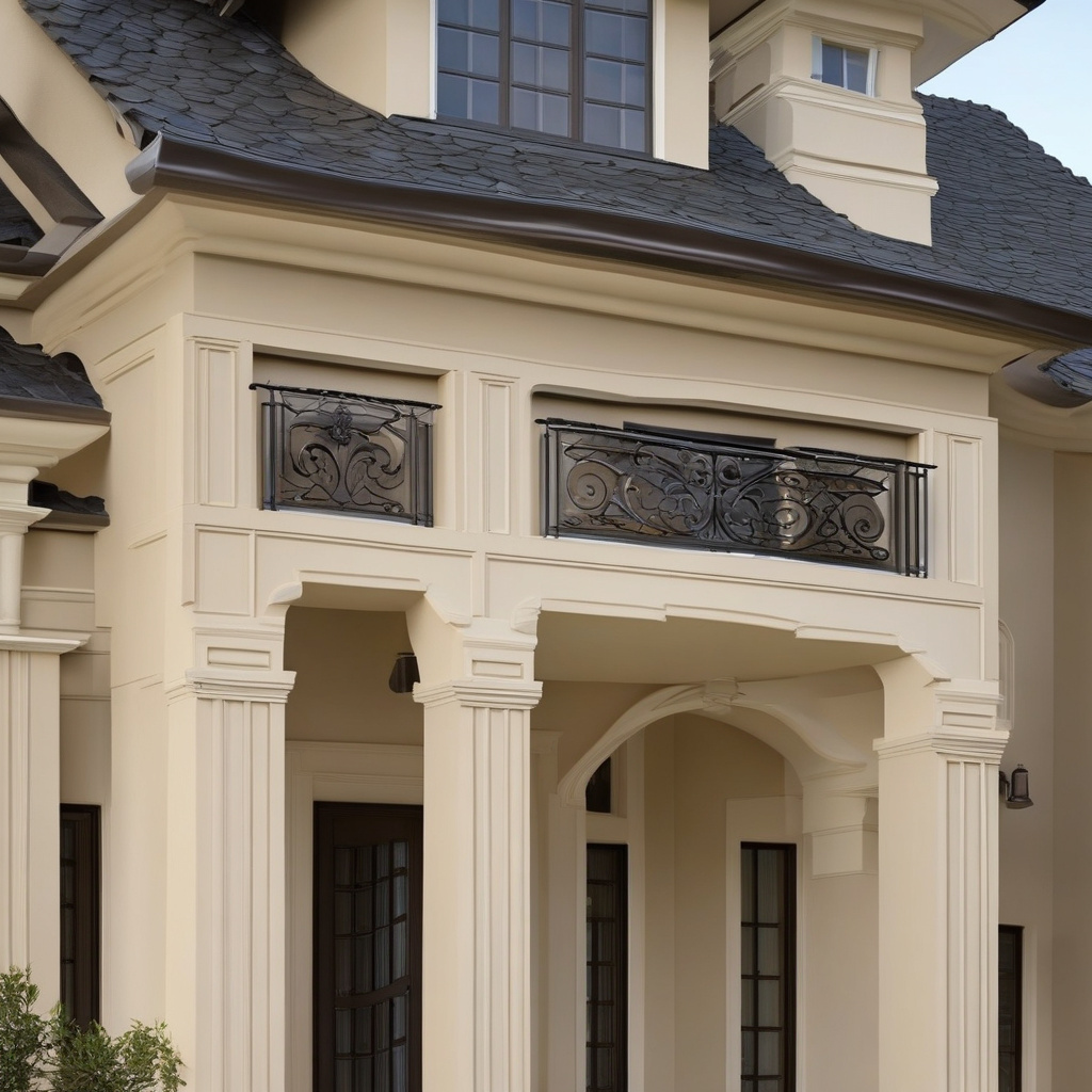 Comparison of facade moldings and thermal panels in stylish settings