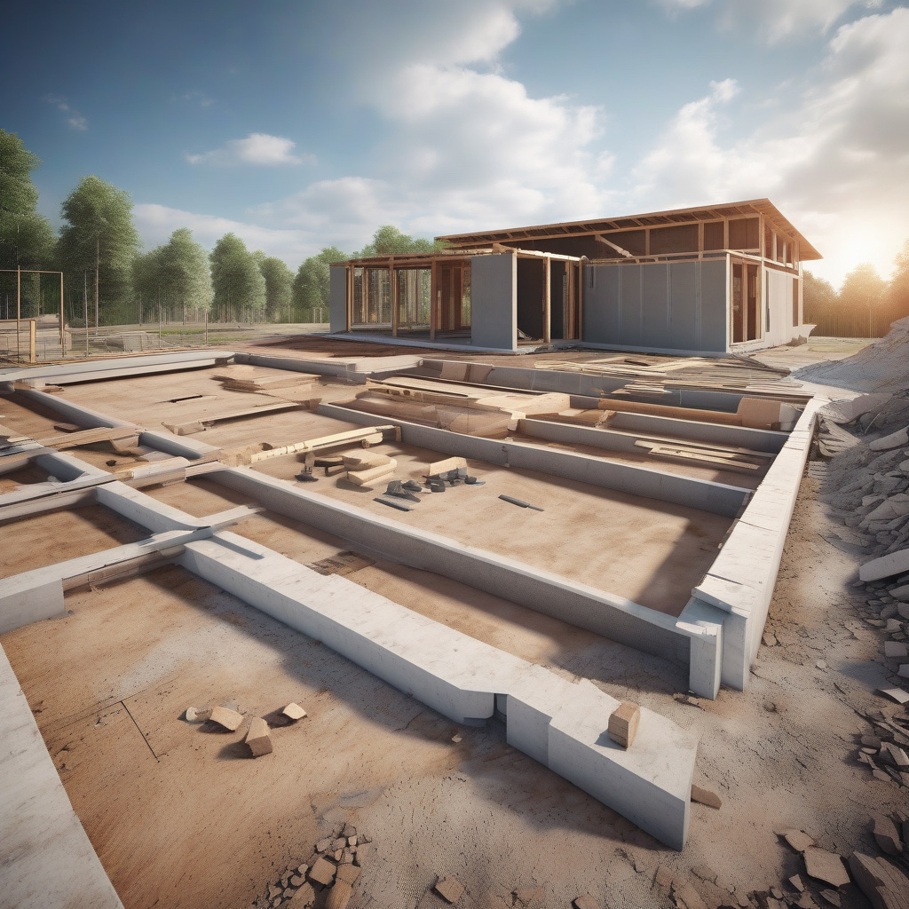 Modern house with durable foundation