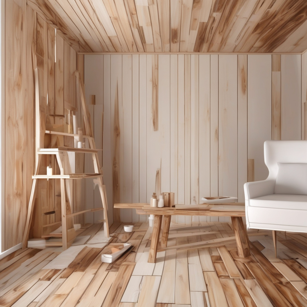 Imitation timber after waxing and painting