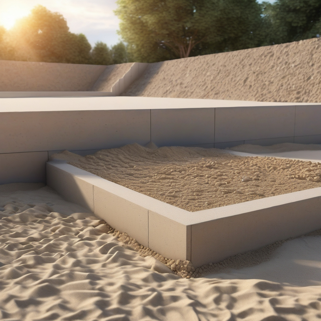 Modern construction site foundation preparation