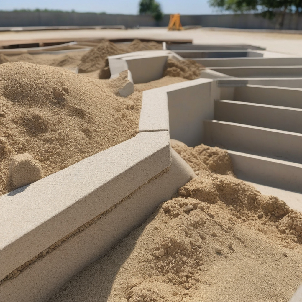 Laying sand foundation base