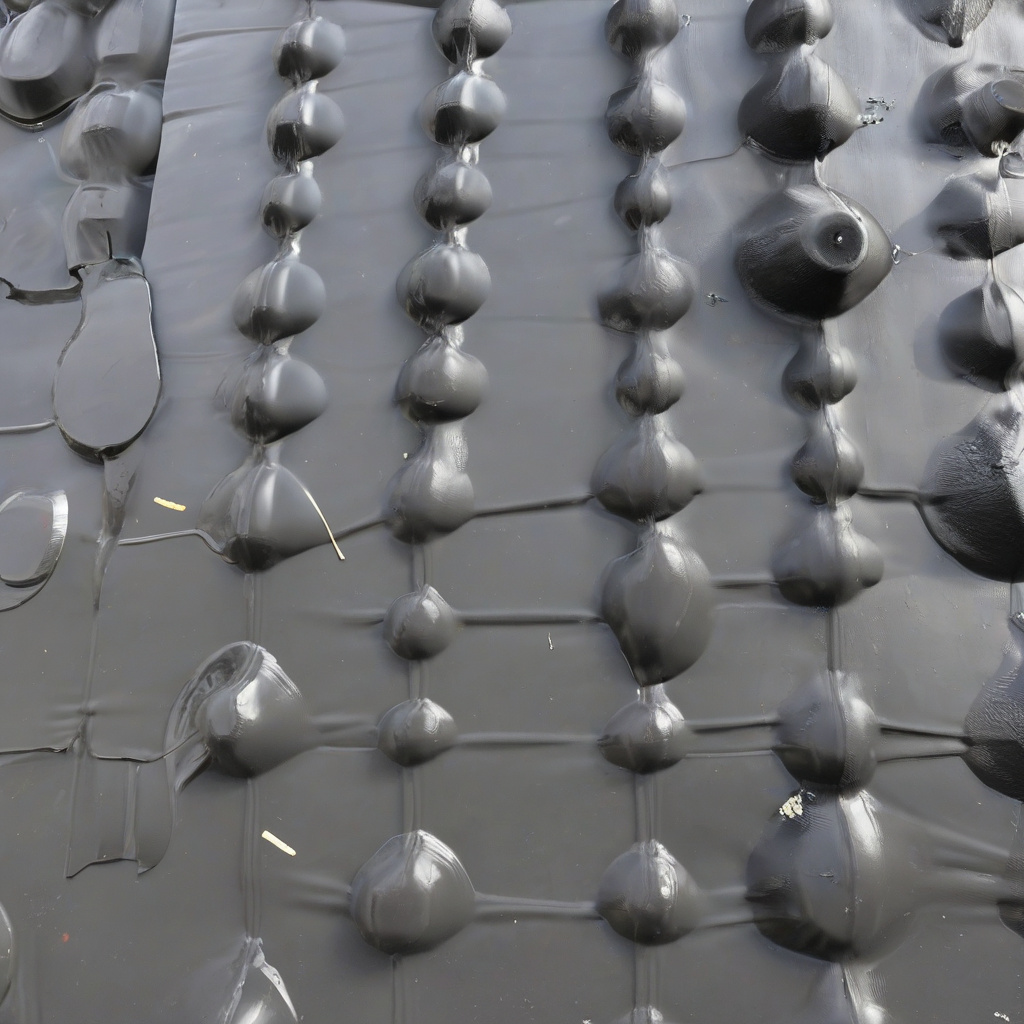 Inspecting liquid rubber waterproofing on a rooftop